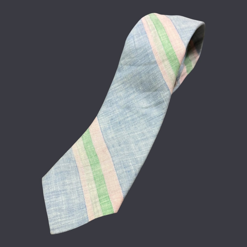 Vintage Polo by Ralph Lauren 100% Linen Pastel Thin Men's Tie 2 7/8" Width